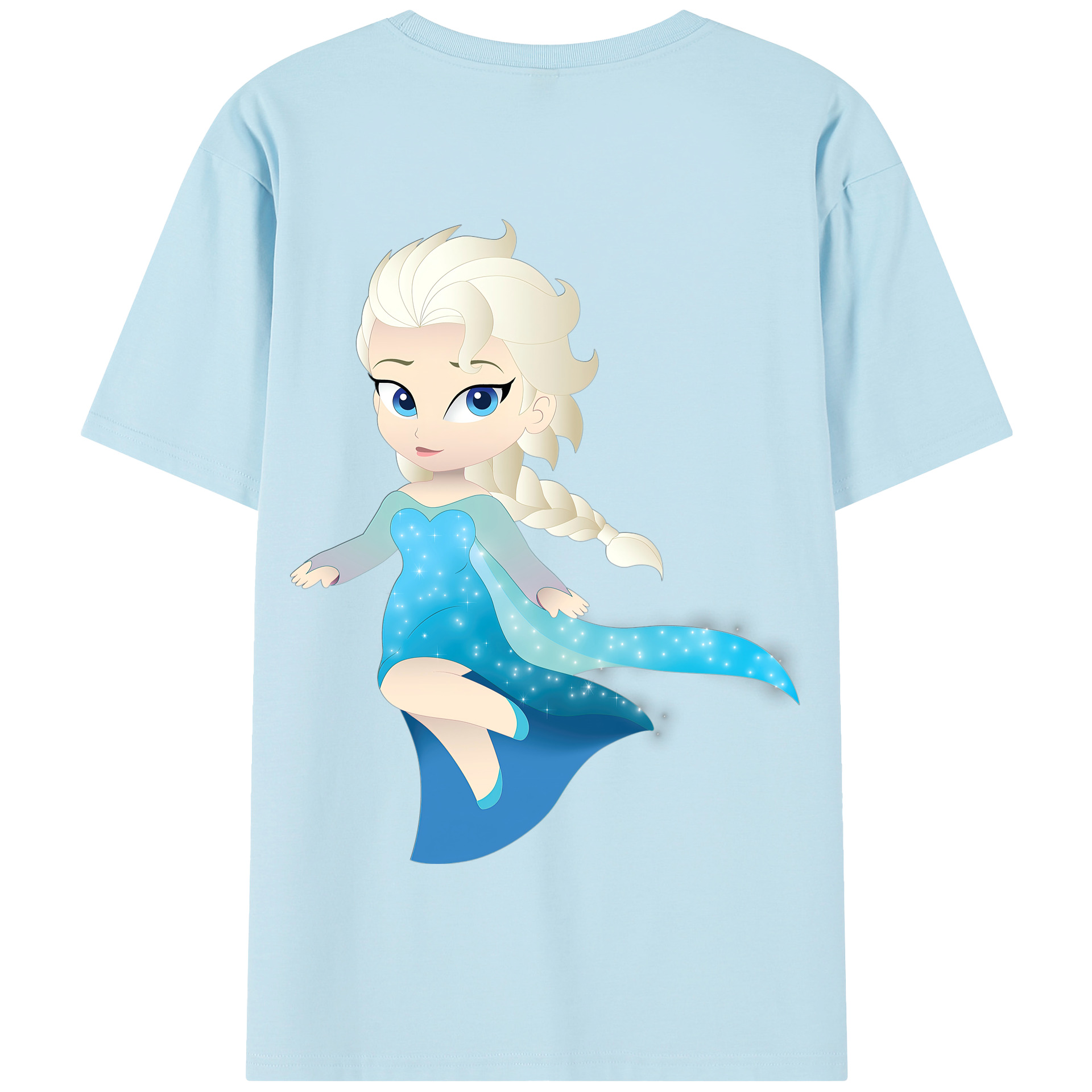 （画像用） アナと雪の女王 アンナ エルサ Frozen Anna Elsa 綿100％半袖Tシャツ（背面プリント）